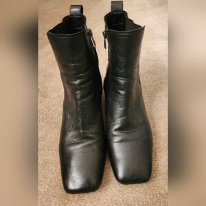 Franco Sarto Black Leather Ankle Boots